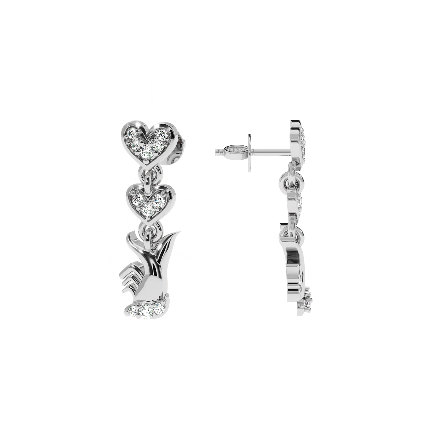 Solitairekart – 0.1 Carat Lab Grown Diamond Divine Hand Earrings | Expressive Symbol of Love & Grace
